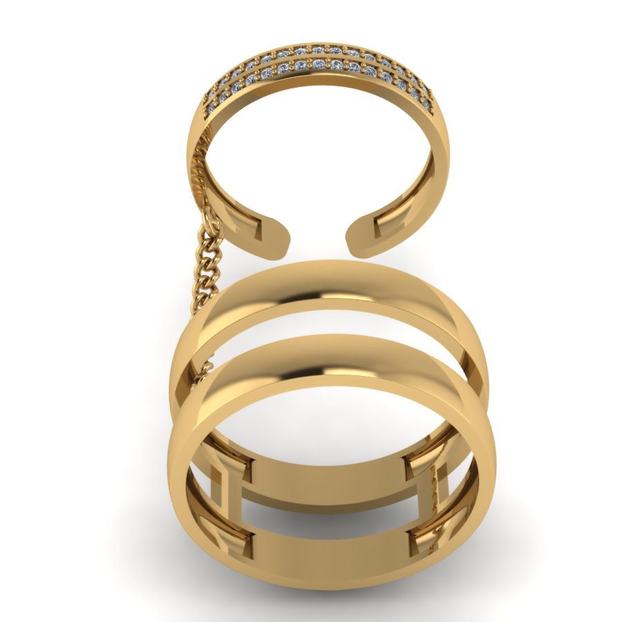Перстень из красного золота  с цирконием (модель 02-1346.0.1401) - 2