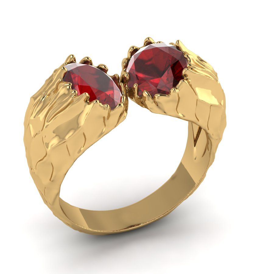 Перстень из красного золота  с гранатом (модель 02-1891.0.1210)