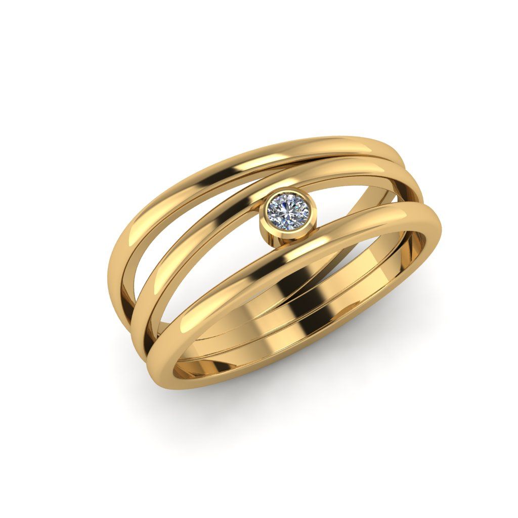 Перстень из красного золота  с цирконием (модель 02-2501.0.1401)