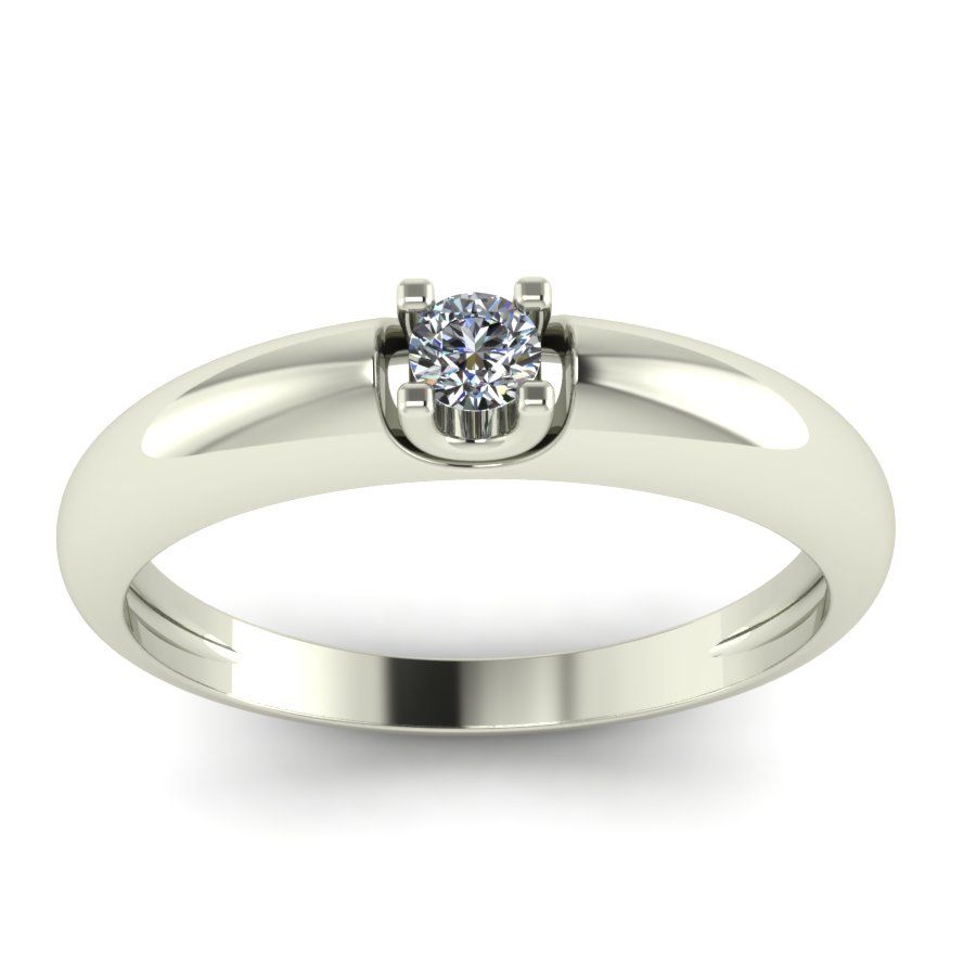 Перстень из белого золота  с бриллиантом (модель 02-1759.0.2110)