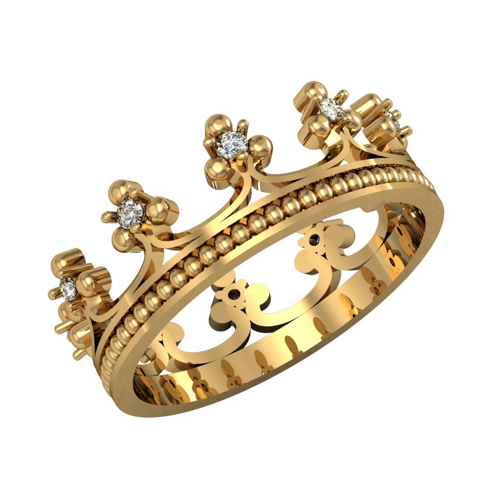 Перстень из красного золота  с цирконием (модель 02-1084.1.1401)