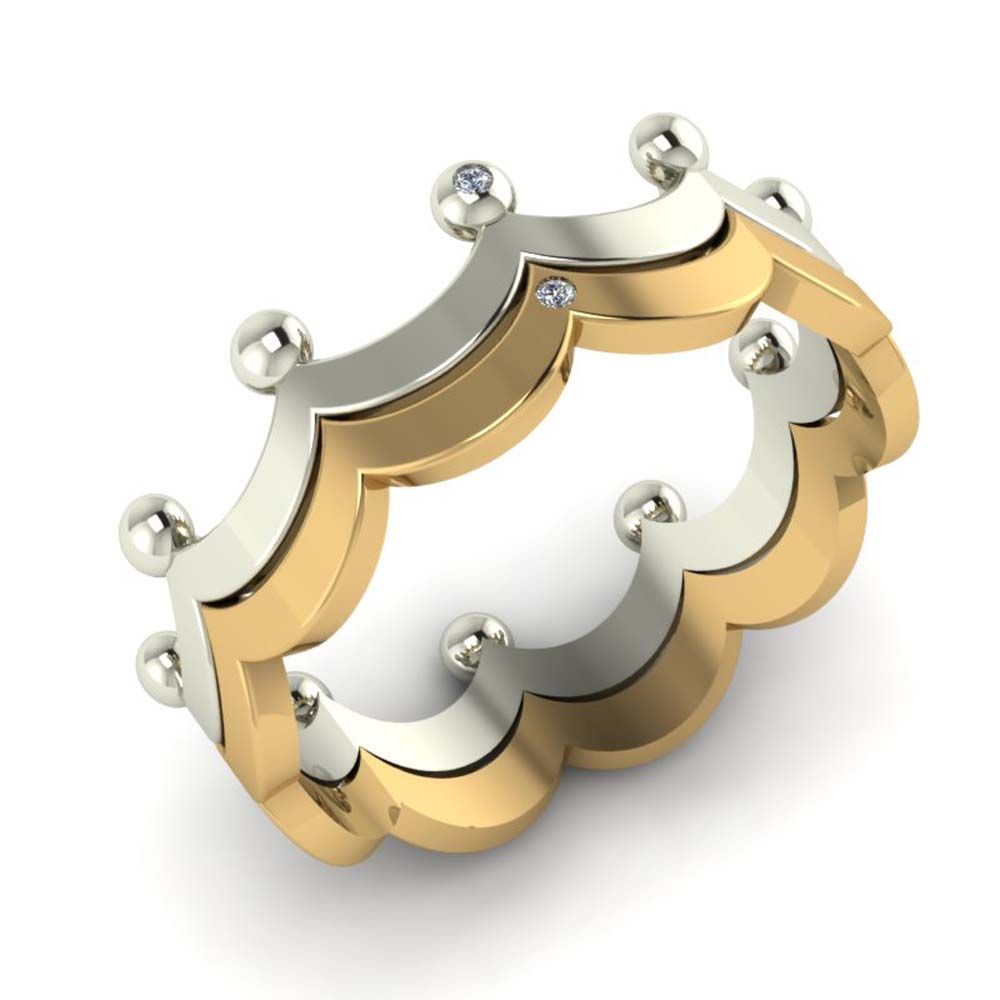 Перстень из красного+белого золота  с цирконием (модель 02-1710.0.4401)