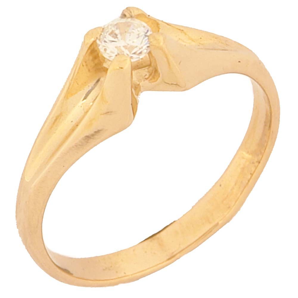 Перстень из красного золота  с цирконием (модель 02-0425.0.1401)