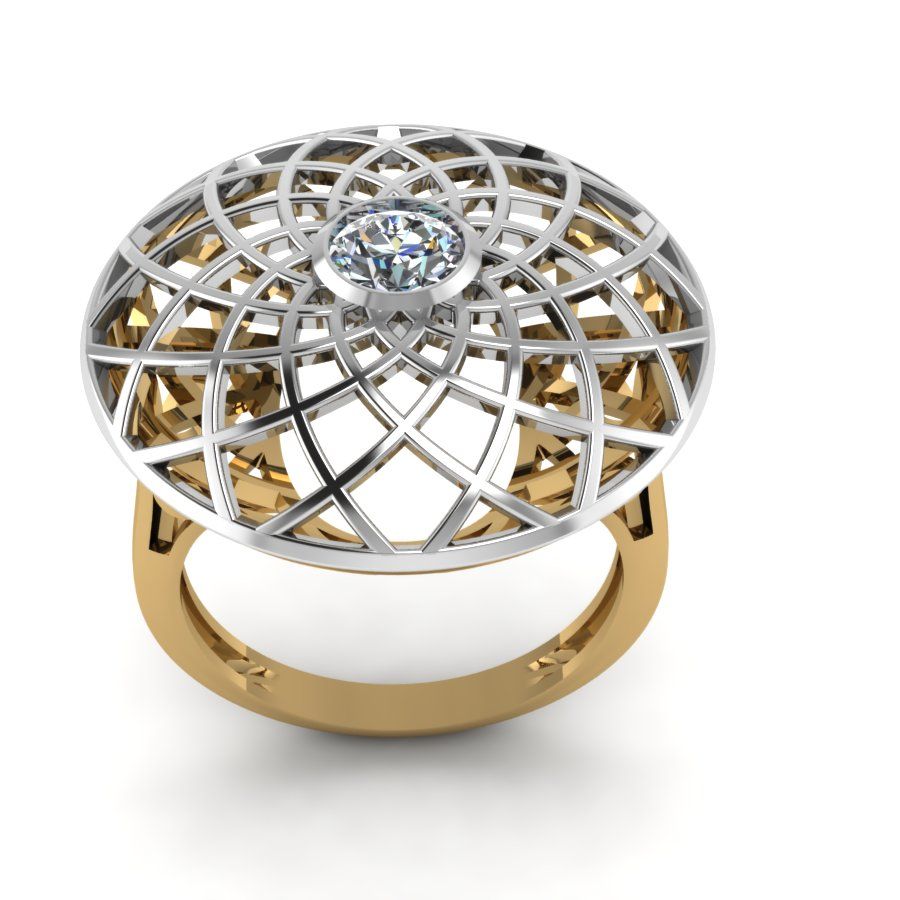 Перстень из белого золота  с топазом Лондон (модель 02-1810.0.2224)