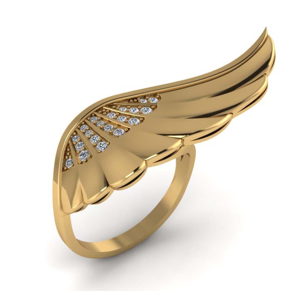 Перстень из красного золота  с цирконием (модель 02-1644.0.1401)