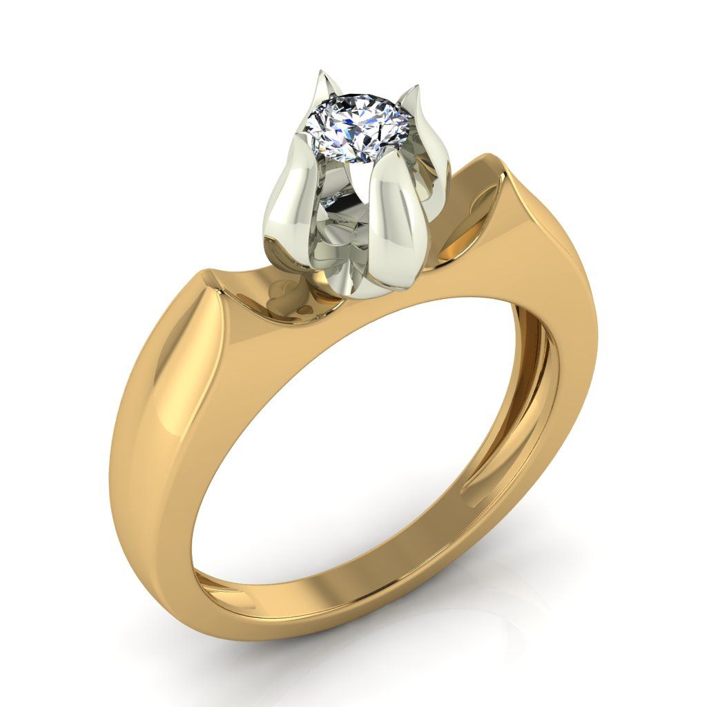 Перстень из белого золота  с цирконием (модель 02-2446.0.2401)