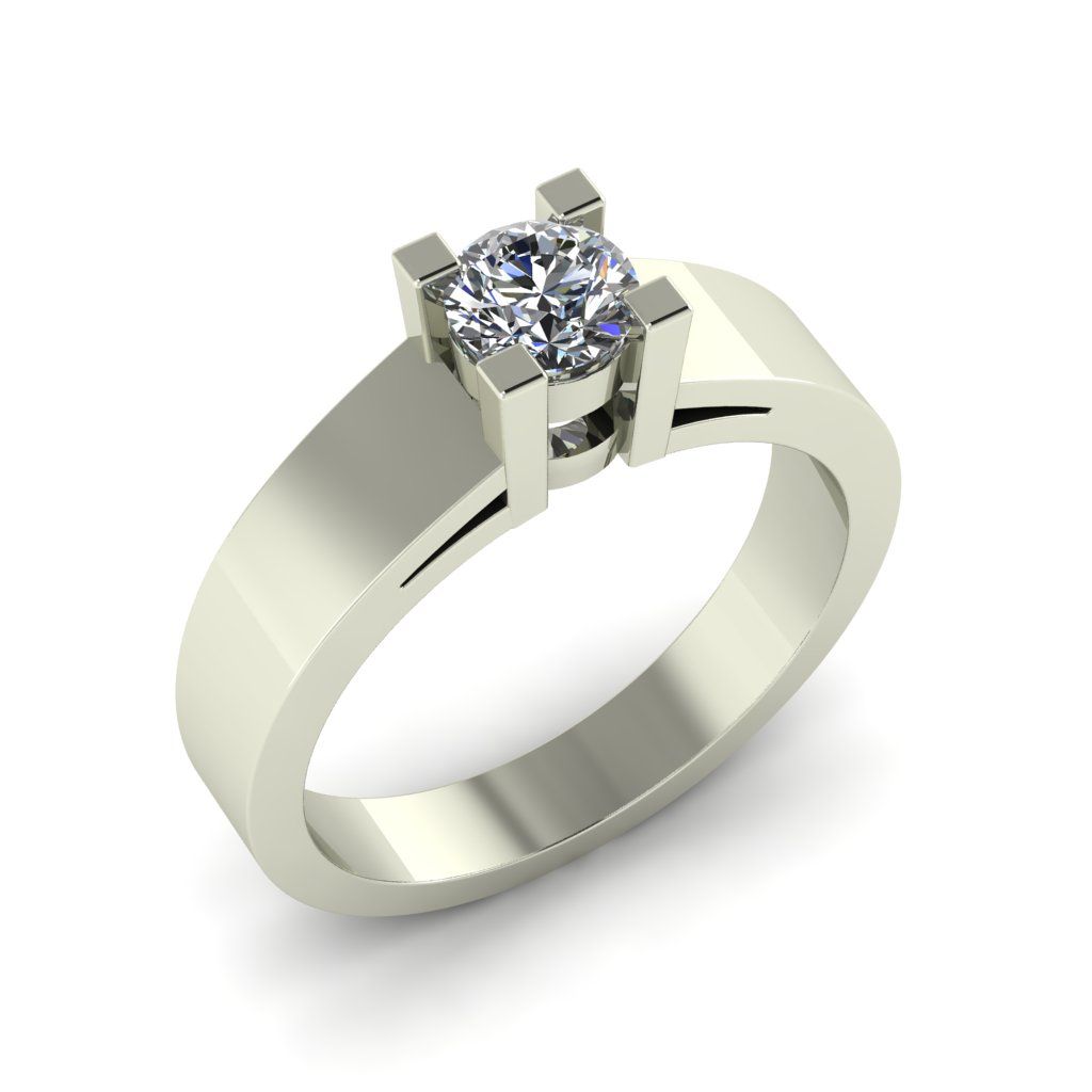 Перстень из красного+белого золота  с бриллиантом (модель 02-2672.0.4110)