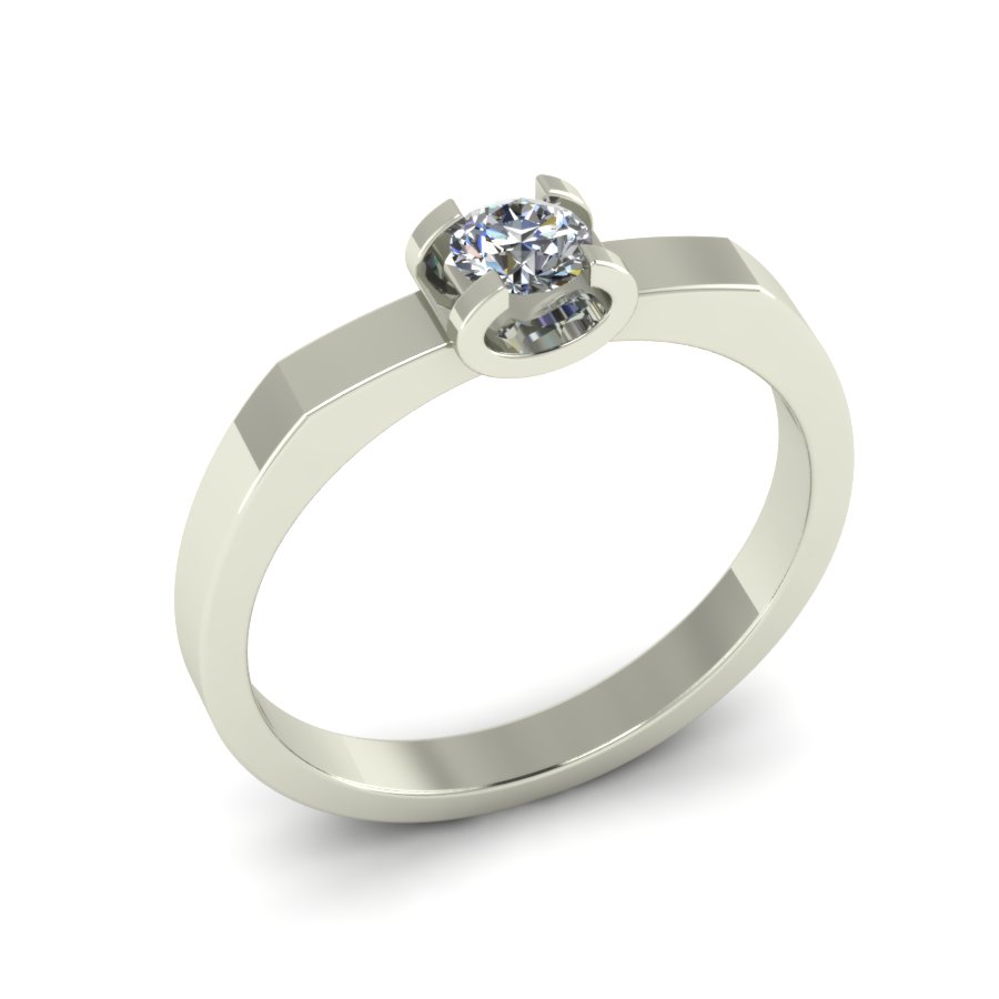 Перстень из белого золота  с бриллиантом (модель 02-1537.0.2110) - 3
