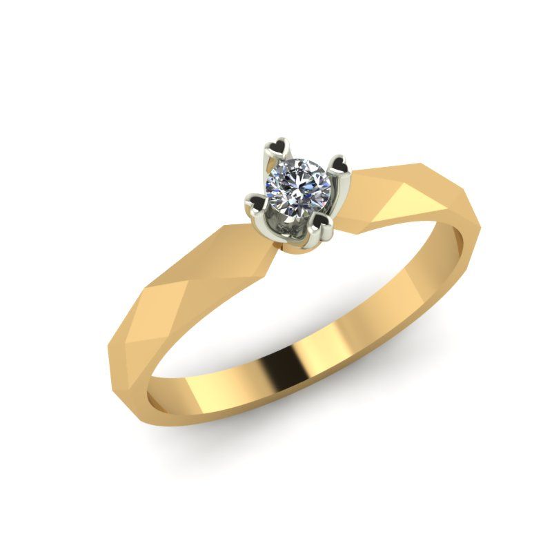 Перстень из белого золота  с бриллиантом (модель 02-1341.1.2110)