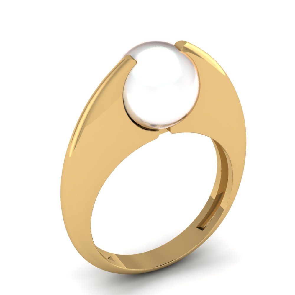 Перстень из красного золота  с жемчугом (модель 02-2037.0.1310)