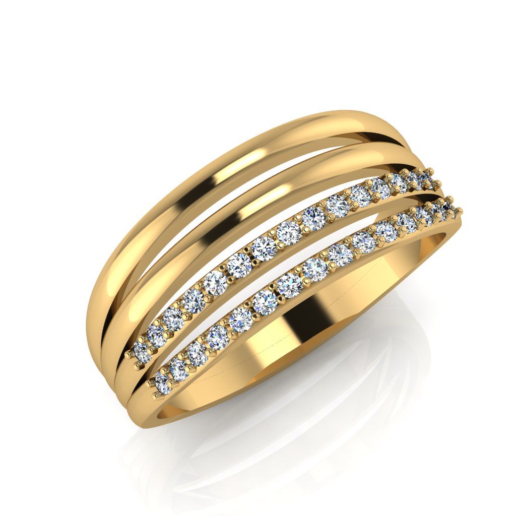 Перстень из красного золота  с цирконием (модель 02-2396.0.1401)
