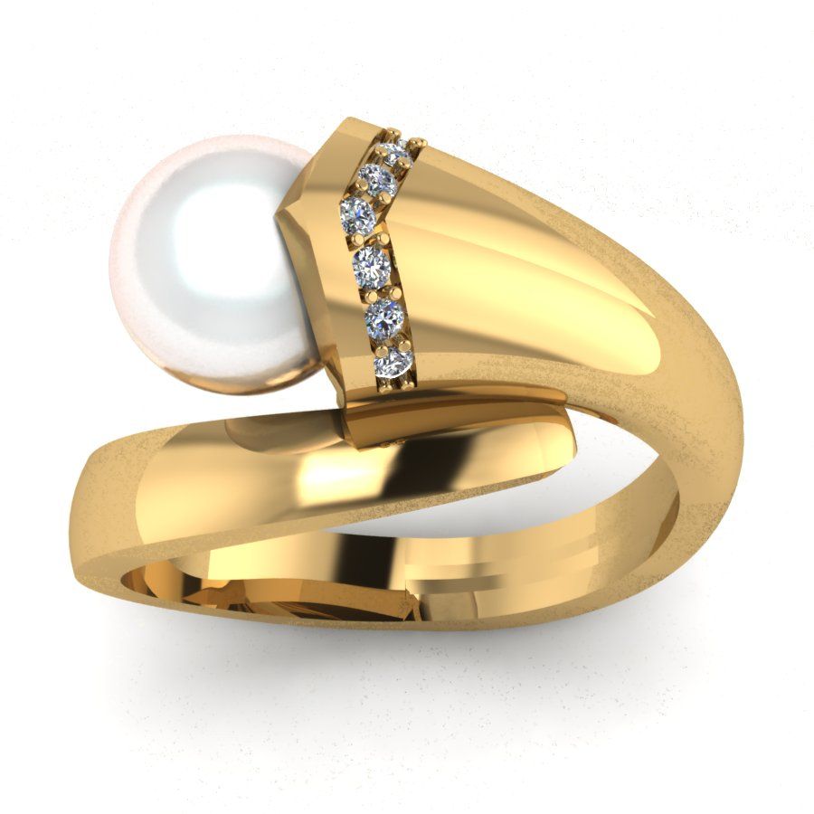 Перстень из красного золота  с жемчугом (модель 02-1148.0.1310)