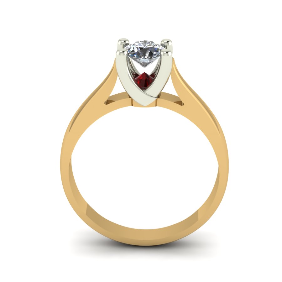 Перстень из красного+белого золота  с корундом синтетич (модель 02-1238.0.4406) - 6