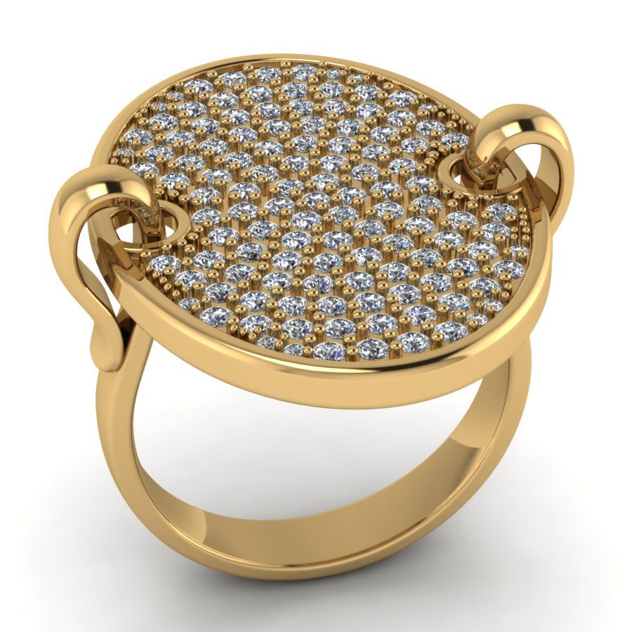 Перстень из красного золота  с цирконием (модель 02-1807.1.1401)