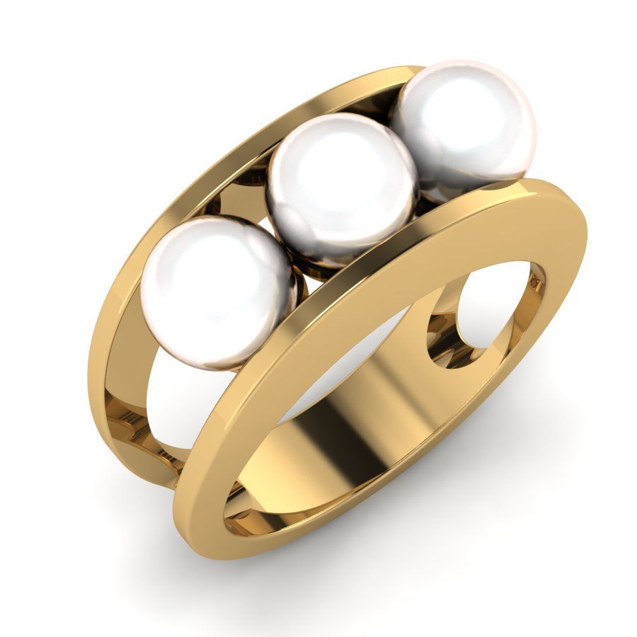 Перстень из красного золота  с жемчугом (модель 02-2065.0.1310)