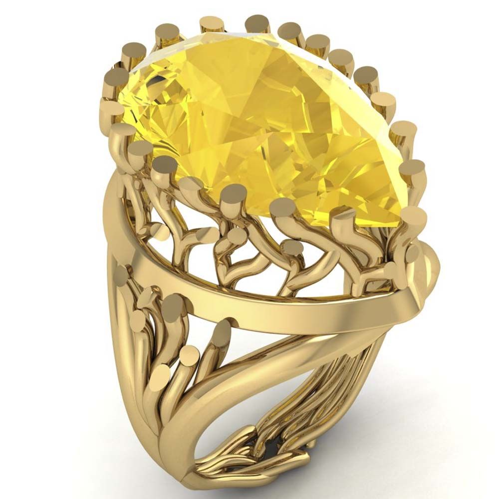 Перстень из красного золота  с цитрином (модель 02-2061.0.1270)