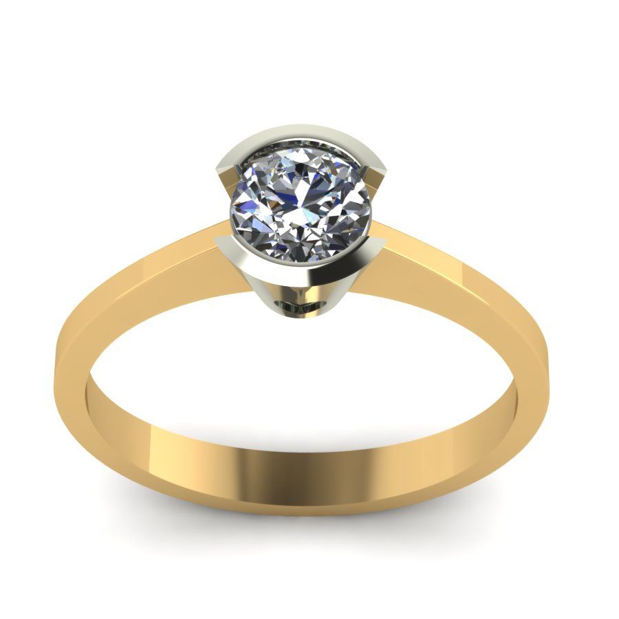 Перстень из красного+белого золота  с цирконием (модель 02-1358.0.4401)