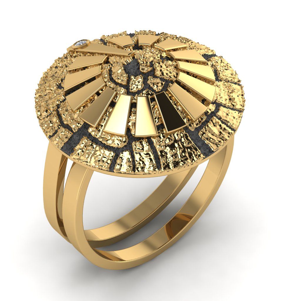 Перстень из красного золота  с цирконием (модель 02-2525.0.1402)
