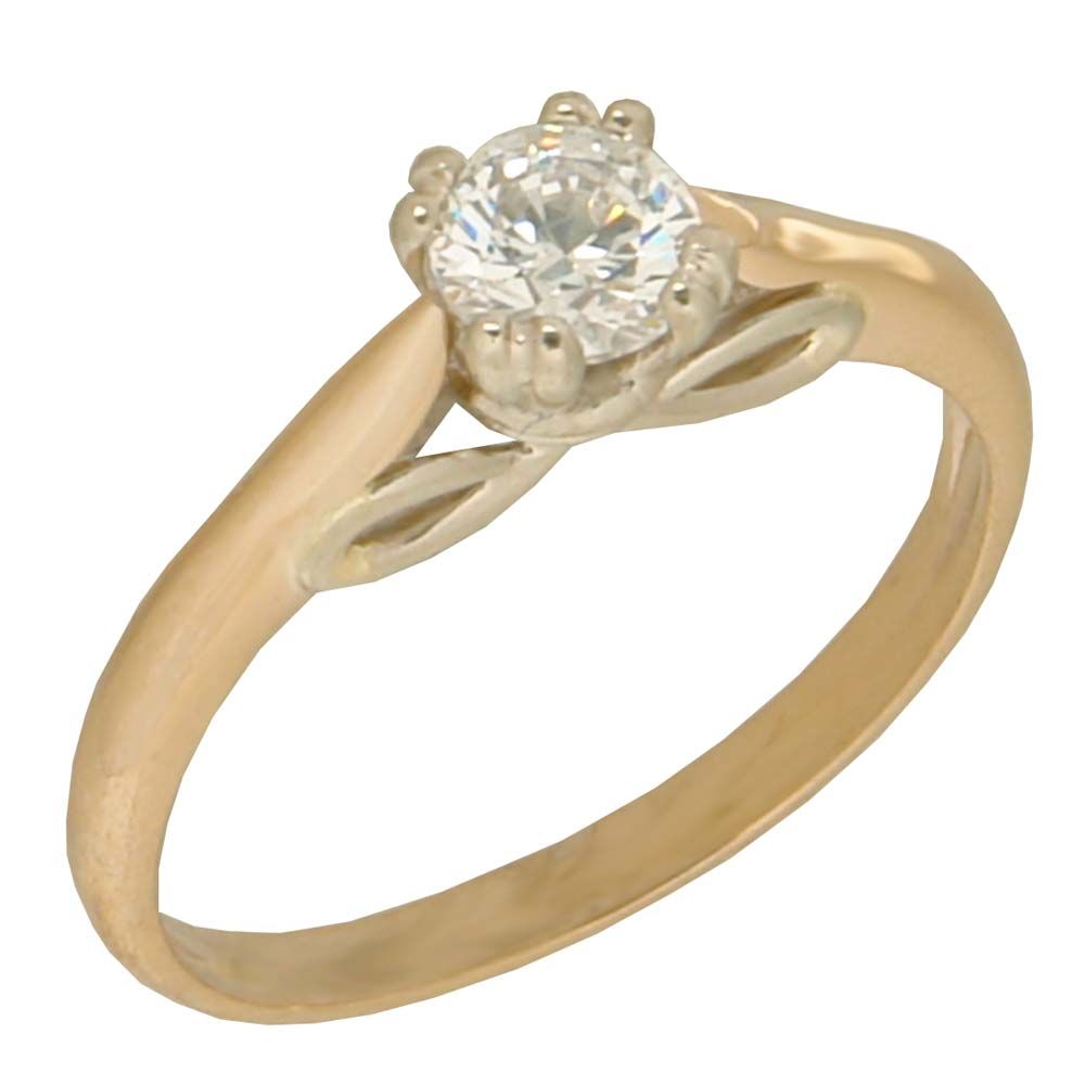 Перстень из белого золота  с цирконием (модель 02-0840.0.2401)