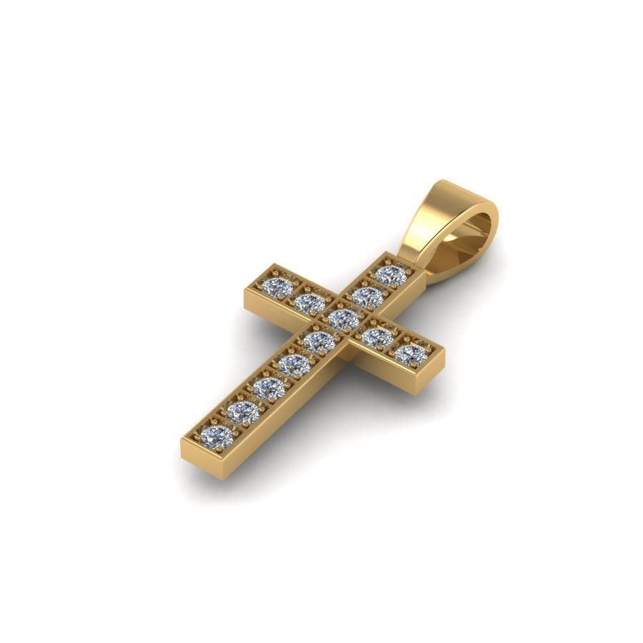 Крестики из красного золота  с бриллиантом (модель 07-1564.0.1110) - 1
