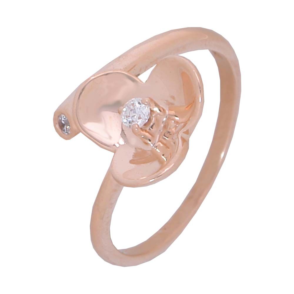 Перстень из красного золота  с цирконием (модель 02-0868.0.1401)