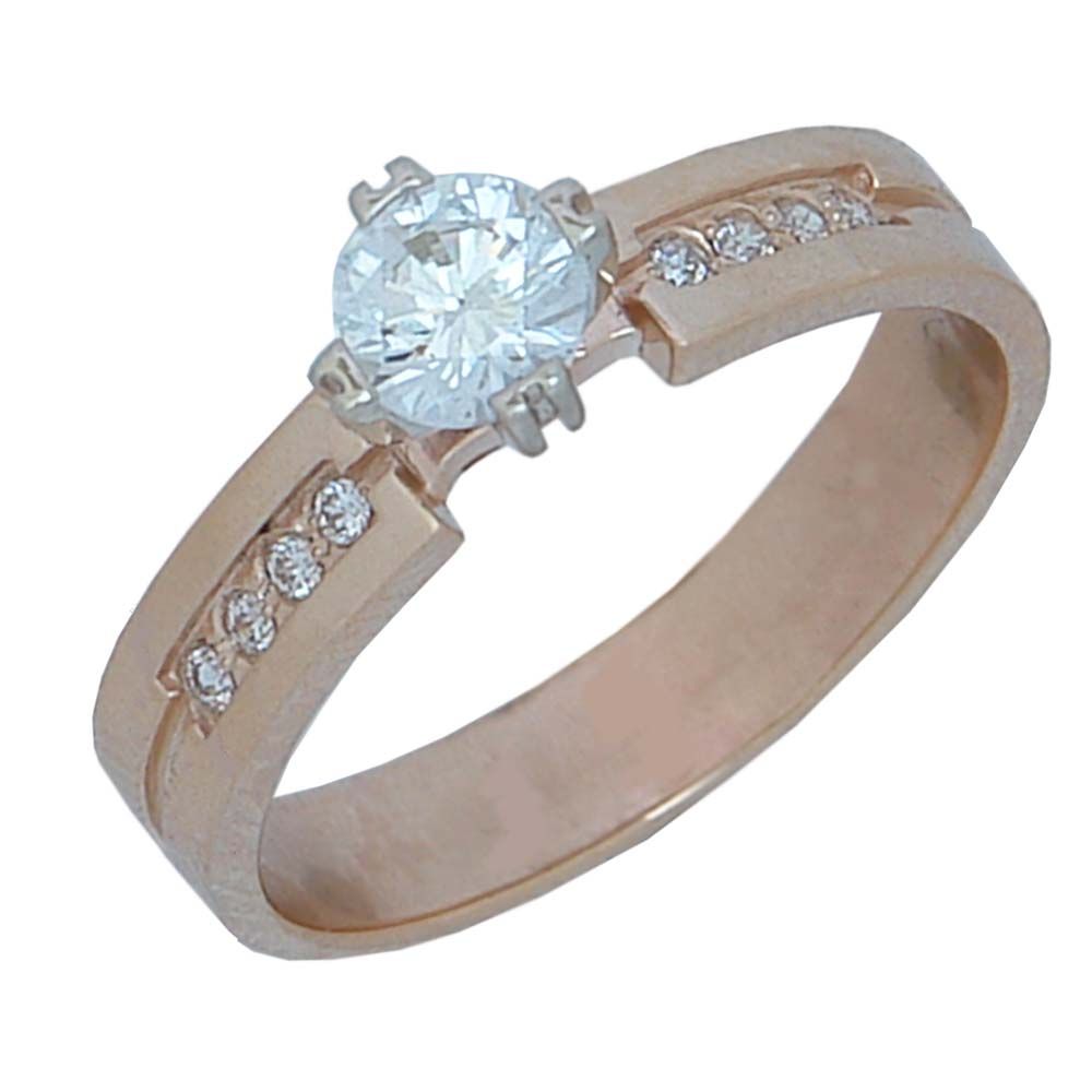 Перстень из красного+белого золота  с аметистом (модель 02-0545.0.4240)