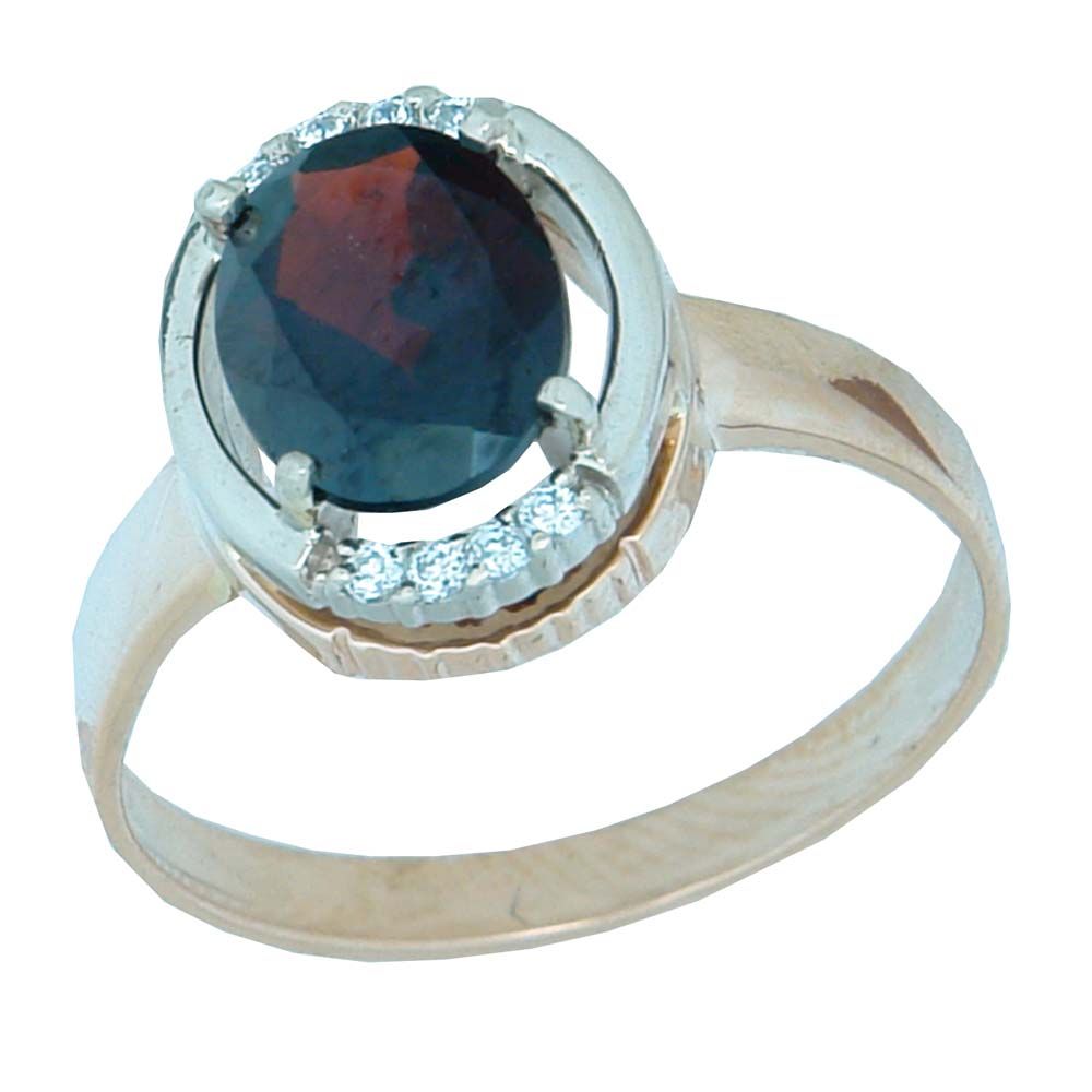 Перстень из красного+белого золота  с аметистом (модель 02-0732.0.4240)