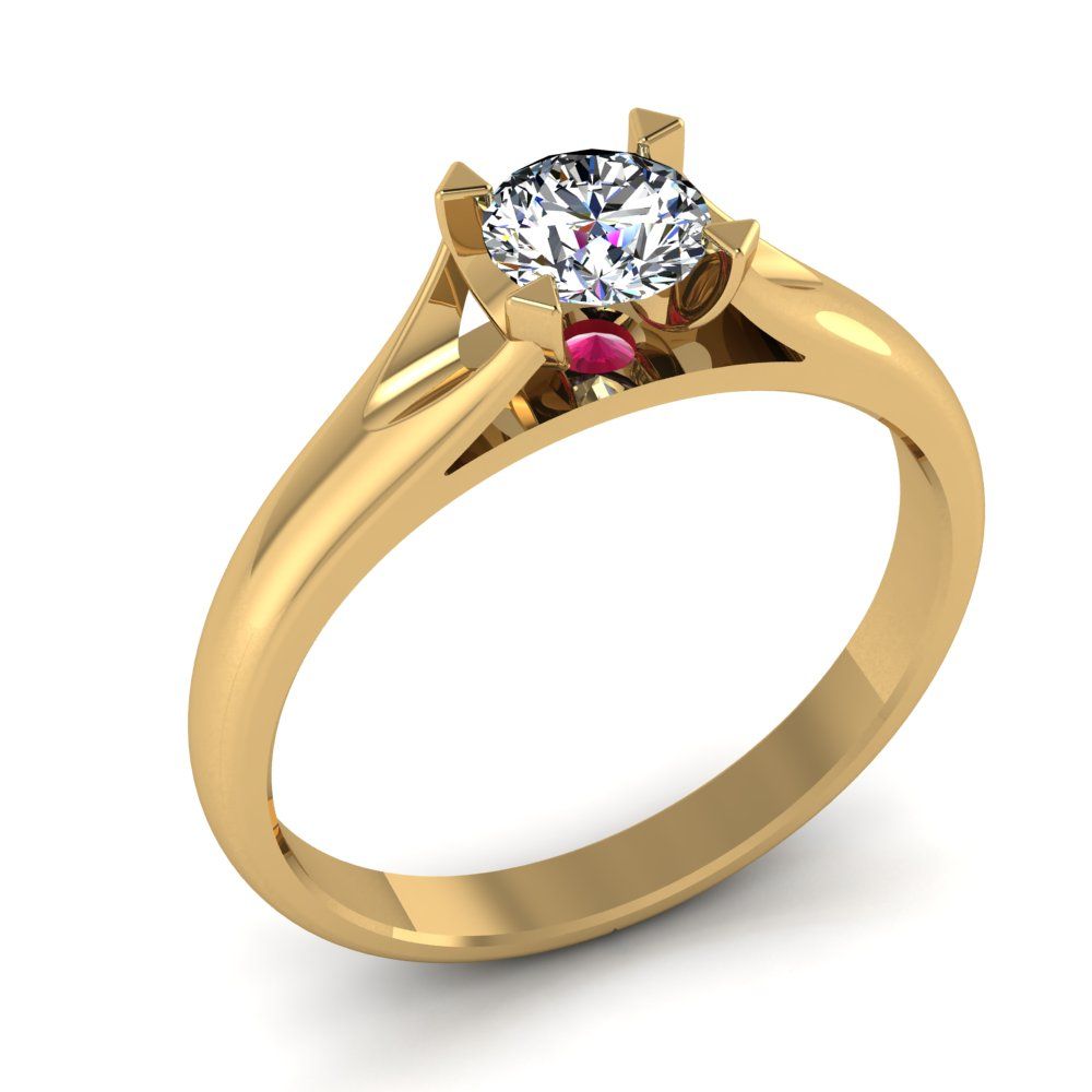 Перстень из красного золота  с цирконием (модель 02-2218.0.1401)