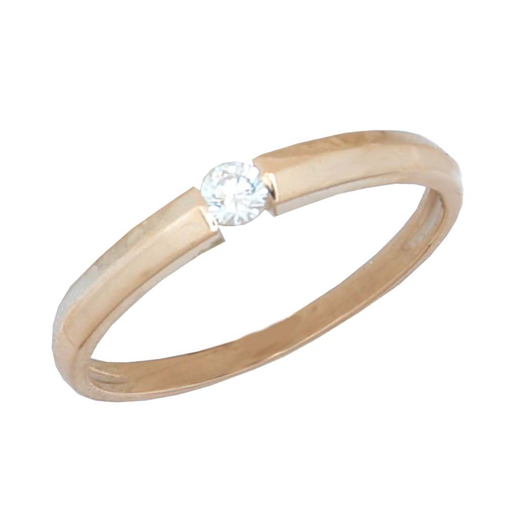 Перстень из красного золота  с бриллиантом (модель 02-0780.0.1110)