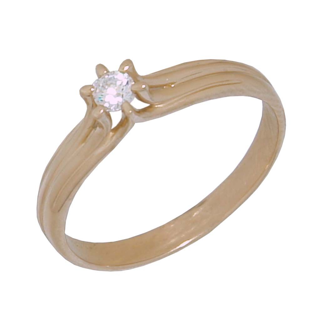 Перстень из белого золота  с бриллиантом (модель 02-0751.0.2110)
