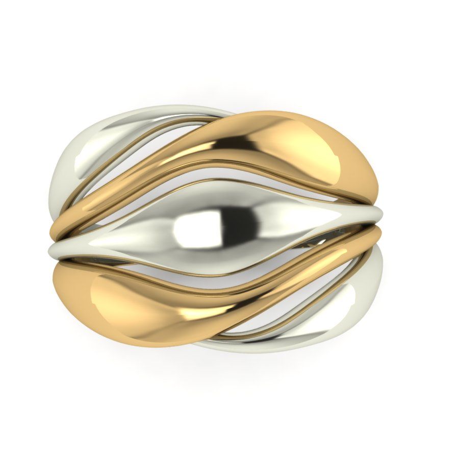 Перстень из красного+белого золота  (модель 02-1553.0.4000)