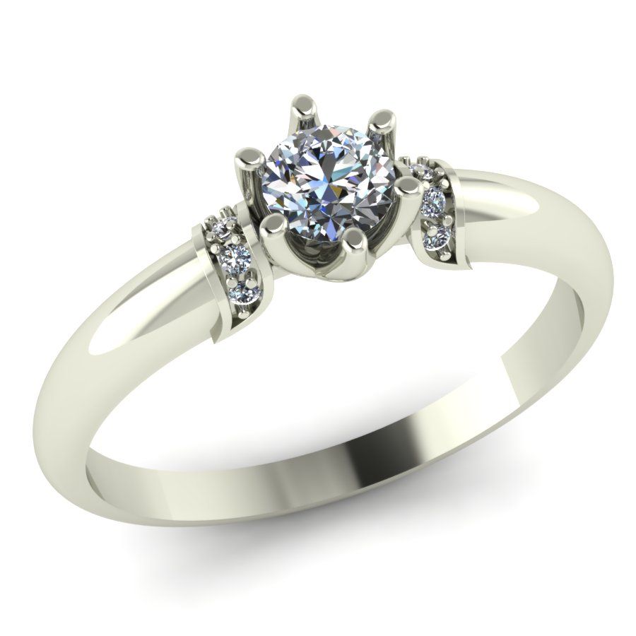 Перстень из белого золота  с бриллиантом (модель 02-1363.0.2110)