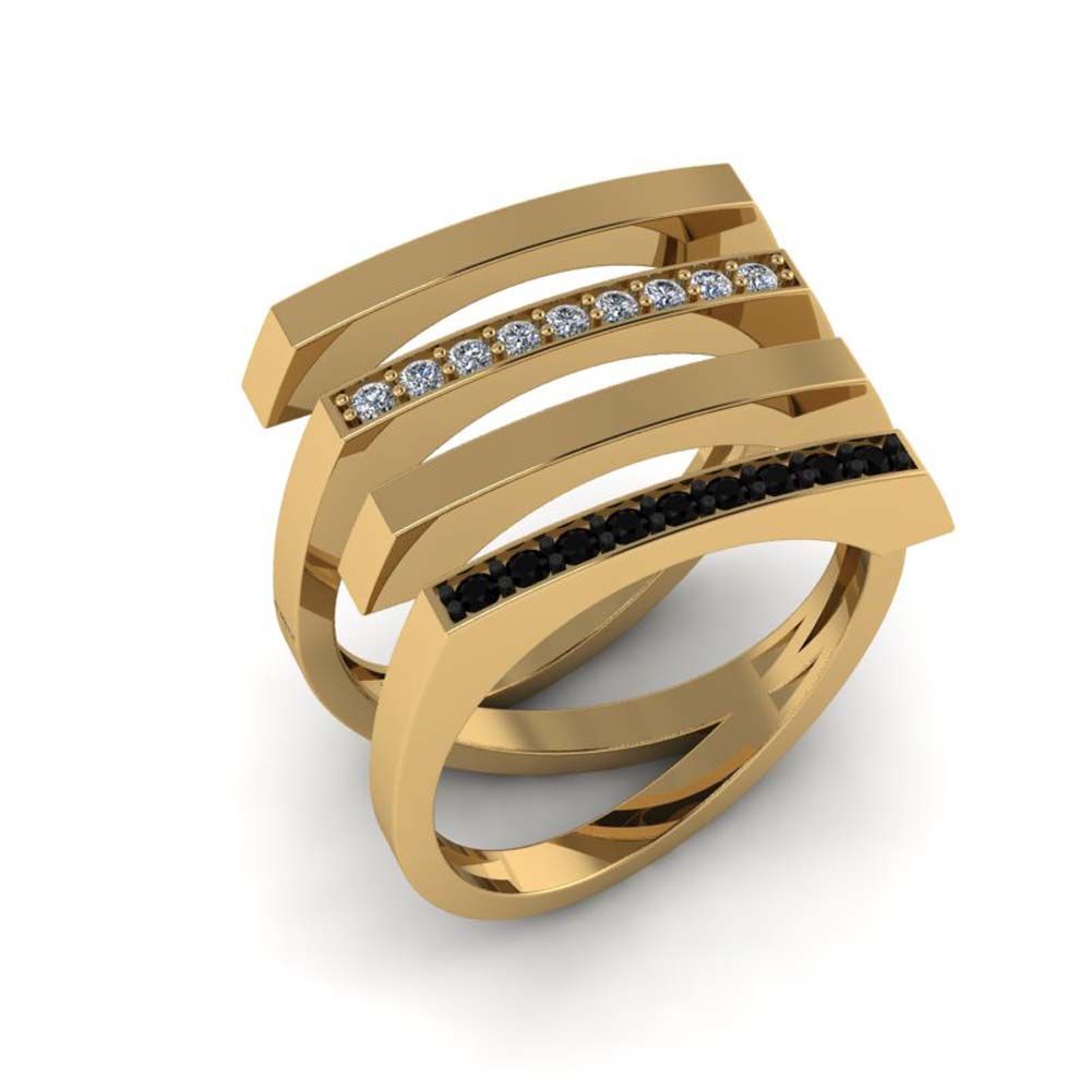 Перстень из красного золота  с цирконием (модель 02-1743.0.1402)