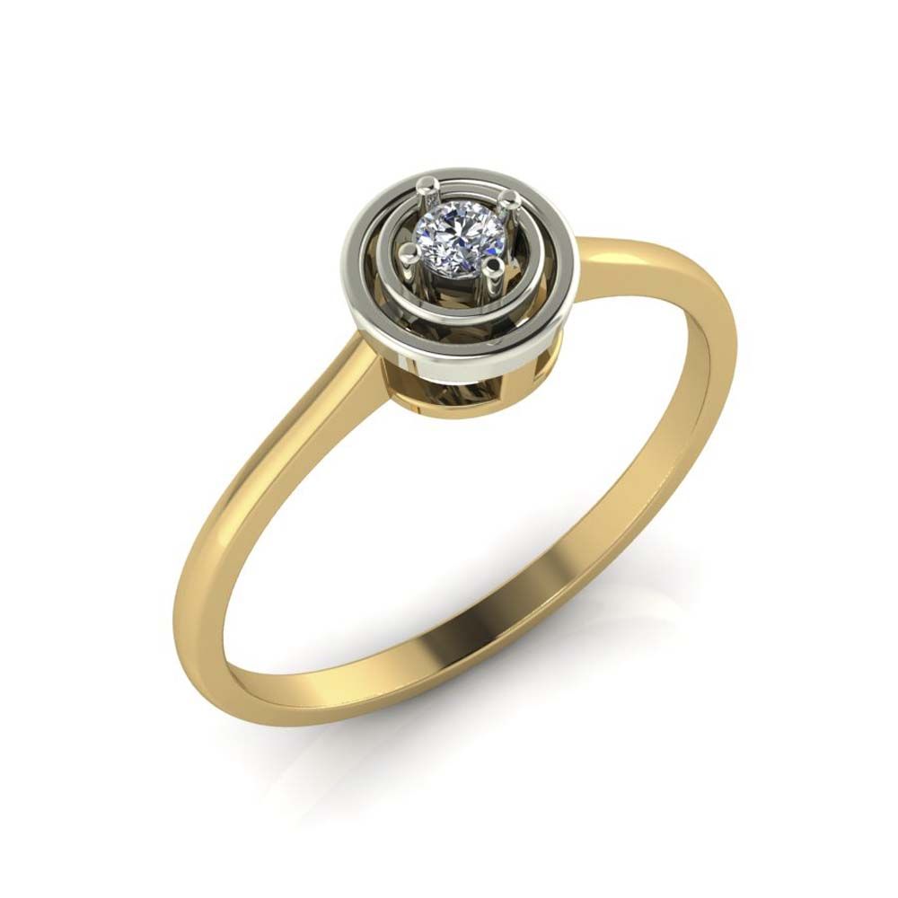 Перстень из красного+белого золота  с цирконием (модель 02-2058.0.4401)