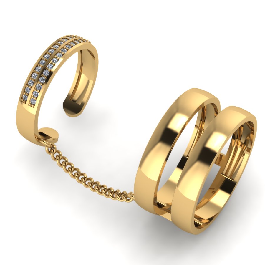 Перстень из красного золота  с цирконием (модель 02-1346.0.1401) - 1