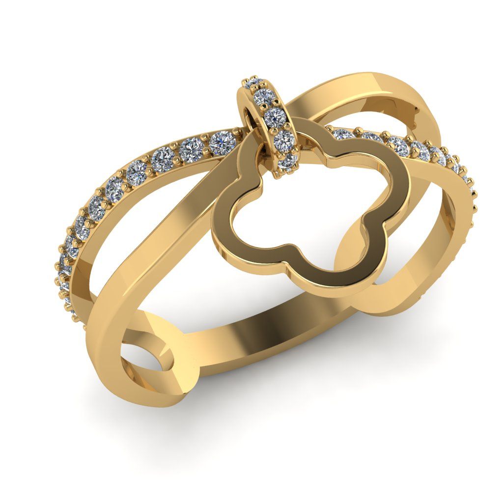 Перстень из красного золота  с цирконием (модель 02-2754.0.1401)