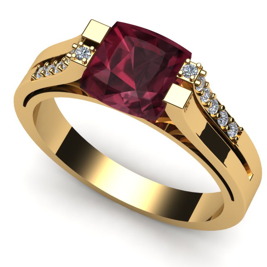 Перстень из красного золота  с гранатом (модель 02-1521.0.1210)