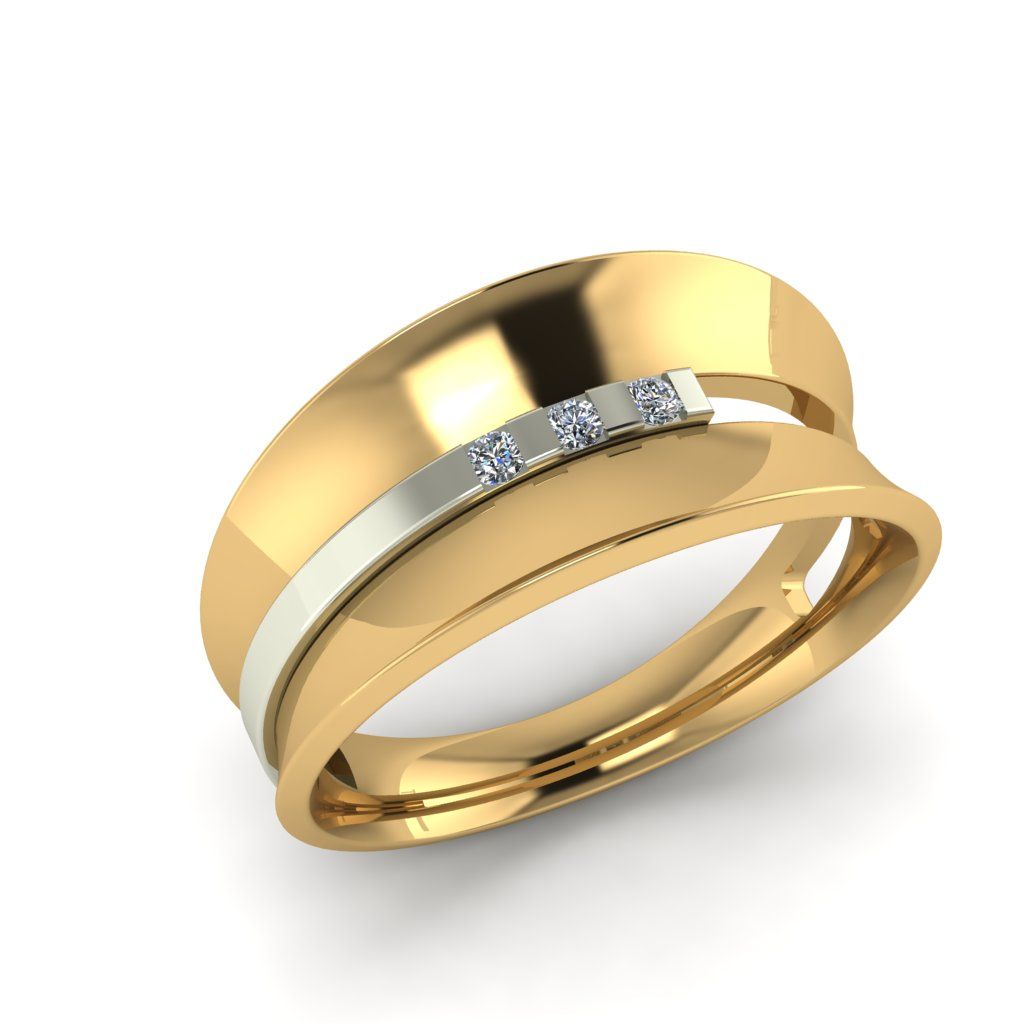Перстень из красного+белого золота  с цирконием (модель 02-2680.0.4401)