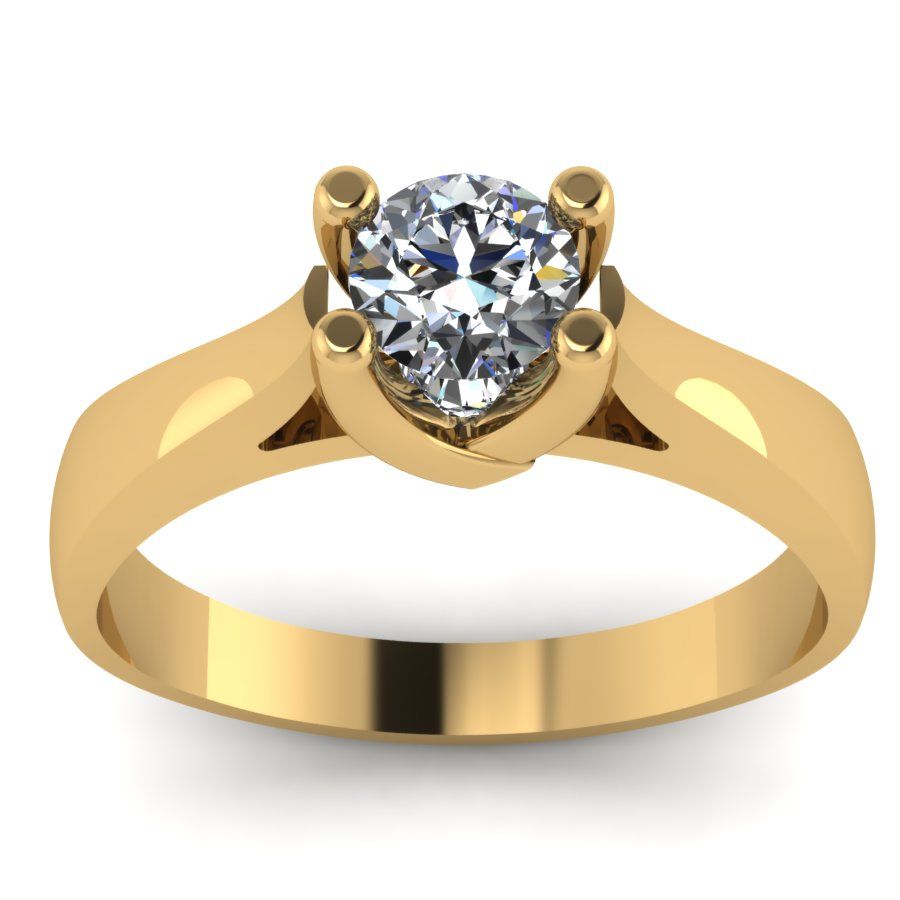 Перстень из красного золота  с цирконием (модель 02-1238.0.1401)
