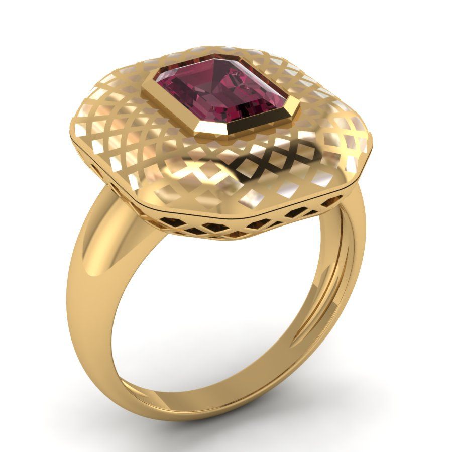 Перстень из красного золота  с родолитом (модель 02-1817.0.1215)