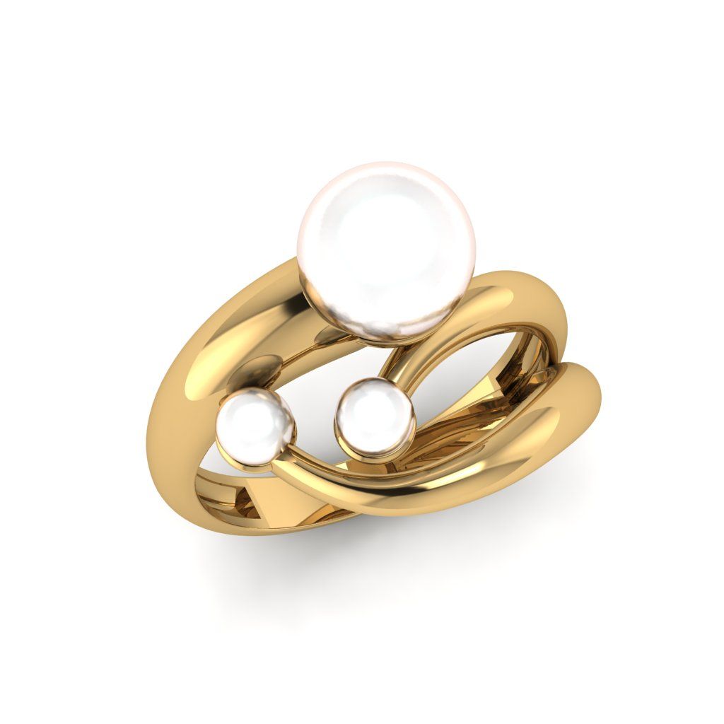 Перстень из красного золота  с жемчугом (модель 02-2633.0.1310)