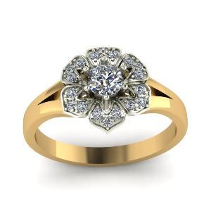 кольцо цветок золото Malva