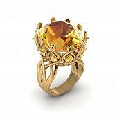 Перстень из красного золота  с цитрином (модель 02-1781.0.1270)