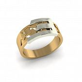 Перстень из красного+белого золота  (модель 02-2551.0.4000)