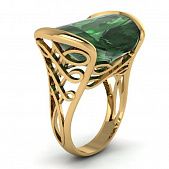 Перстень из красного золота  с кварцем зеленым (модель 02-1310.0.1256)