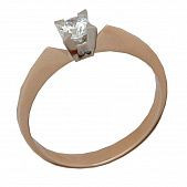 Перстень из белого золота  с бриллиантом (модель 02-0641.0.2110)
