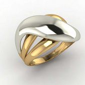 Перстень из красного+белого золота  (модель 02-1430.0.4000)
