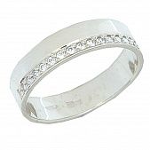 Обручальное кольцо из белого золота  с бриллиантом (модель 04-0141.0.2110)