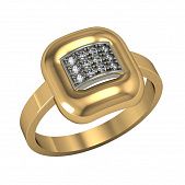 Перстень из красного+белого золота  с цирконием (модель 02-1300.0.4401)