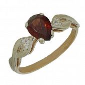 Перстень из красного+белого золота  с топазом (модель 02-0766.0.4220)